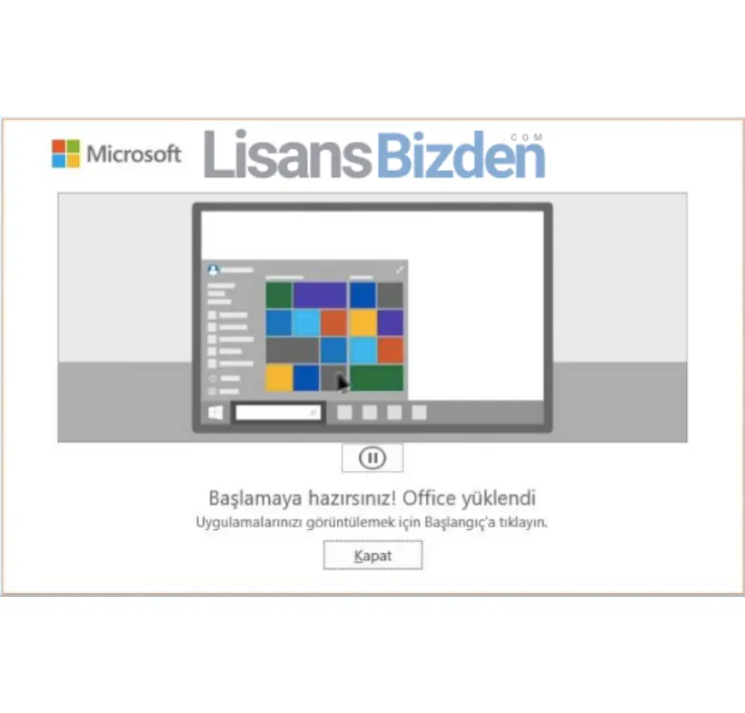 office 2019 kurulum tamam
